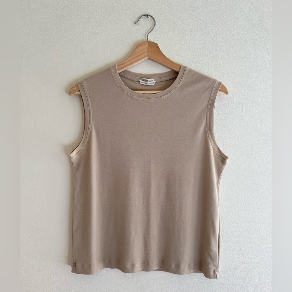Hermès tank top cotton beige 44 boxy